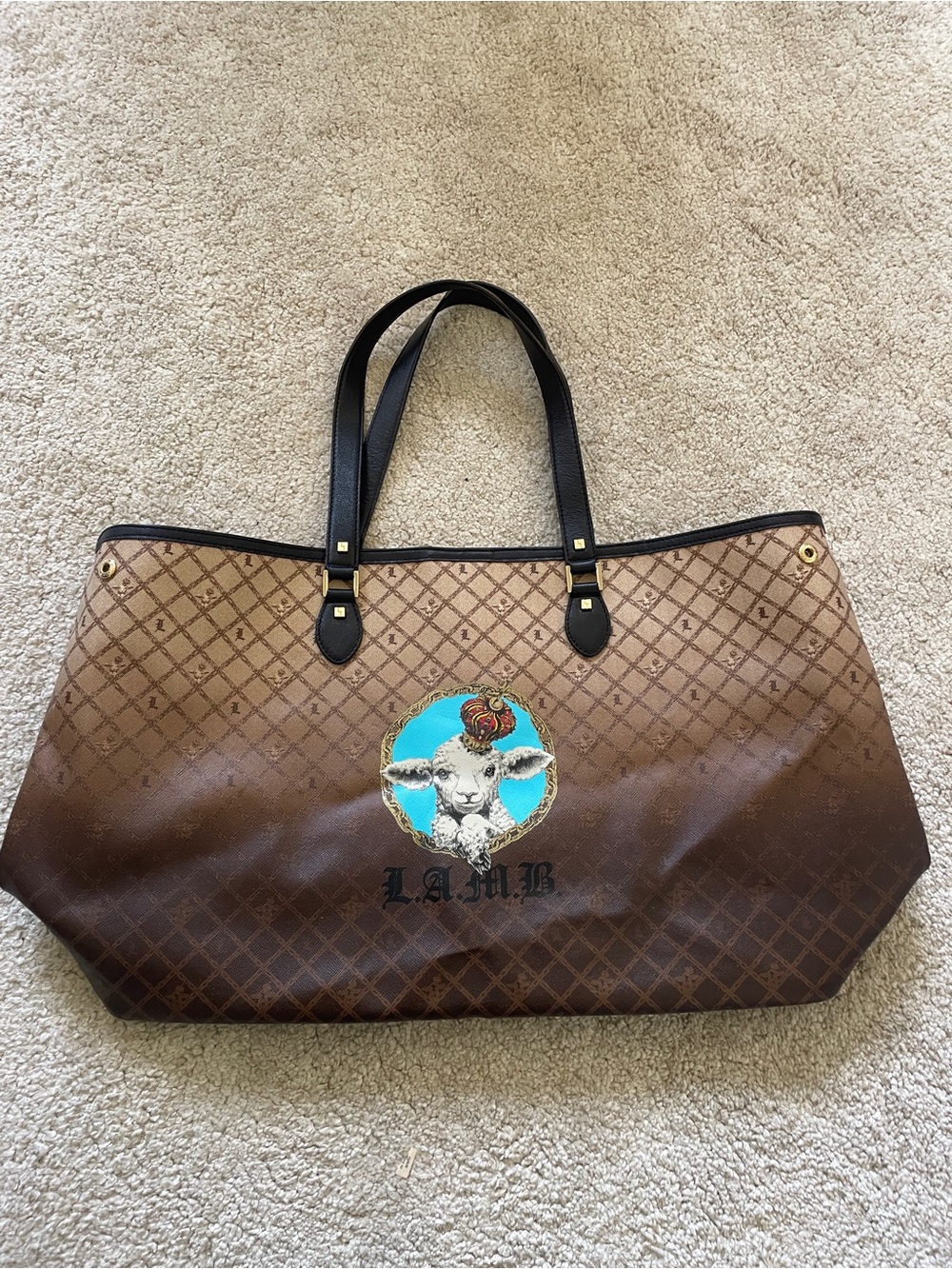 vintage L.A.M.B. by Gwen Stefani Kingsvale Crown signature shoulder tote bag